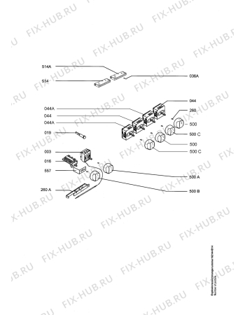 Взрыв-схема плиты (духовки) Aeg Electrolux E20223D 05I - Схема узла Functional parts